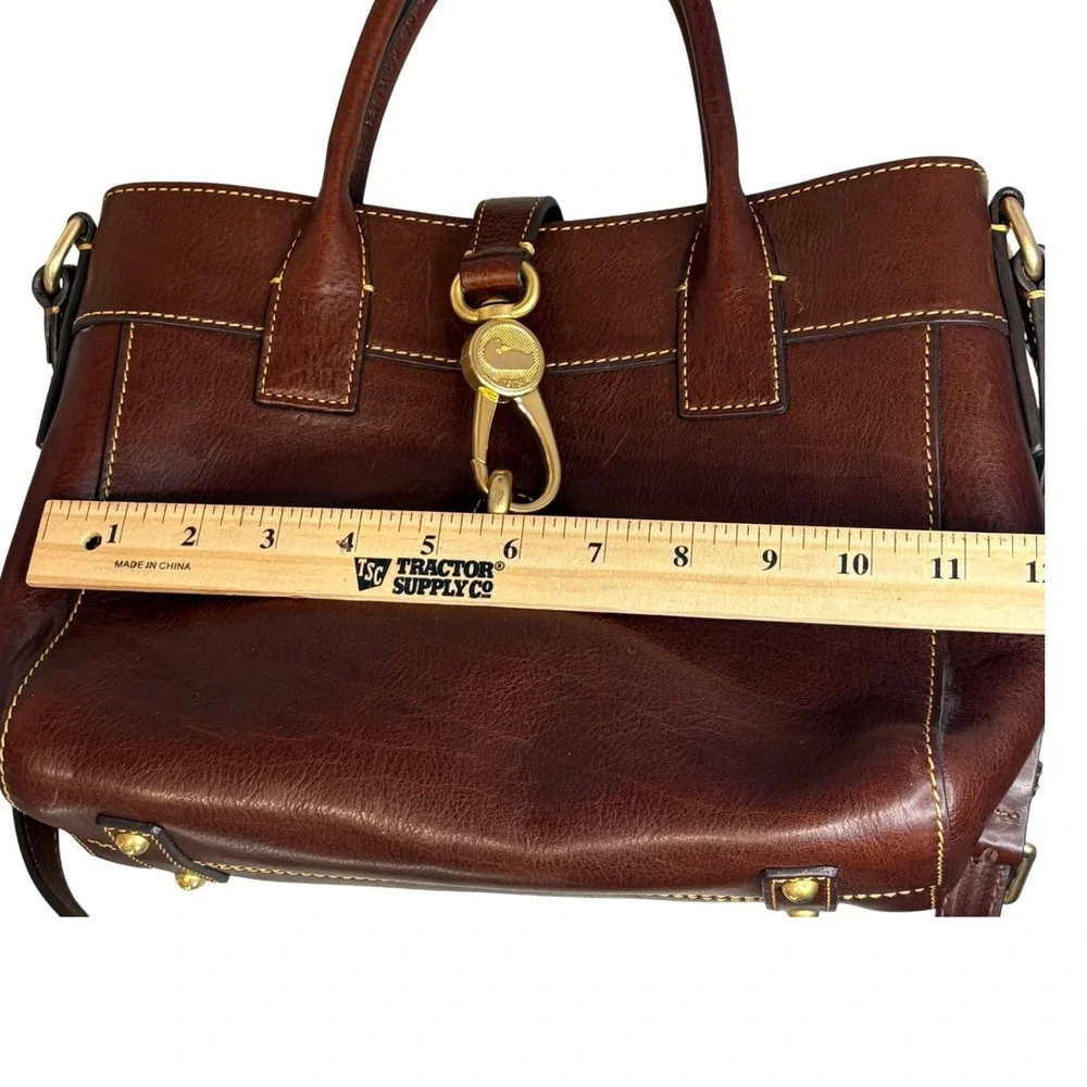 Dooney Bourke Florentine Vacchetta Satchel Brown Leather Crossbody